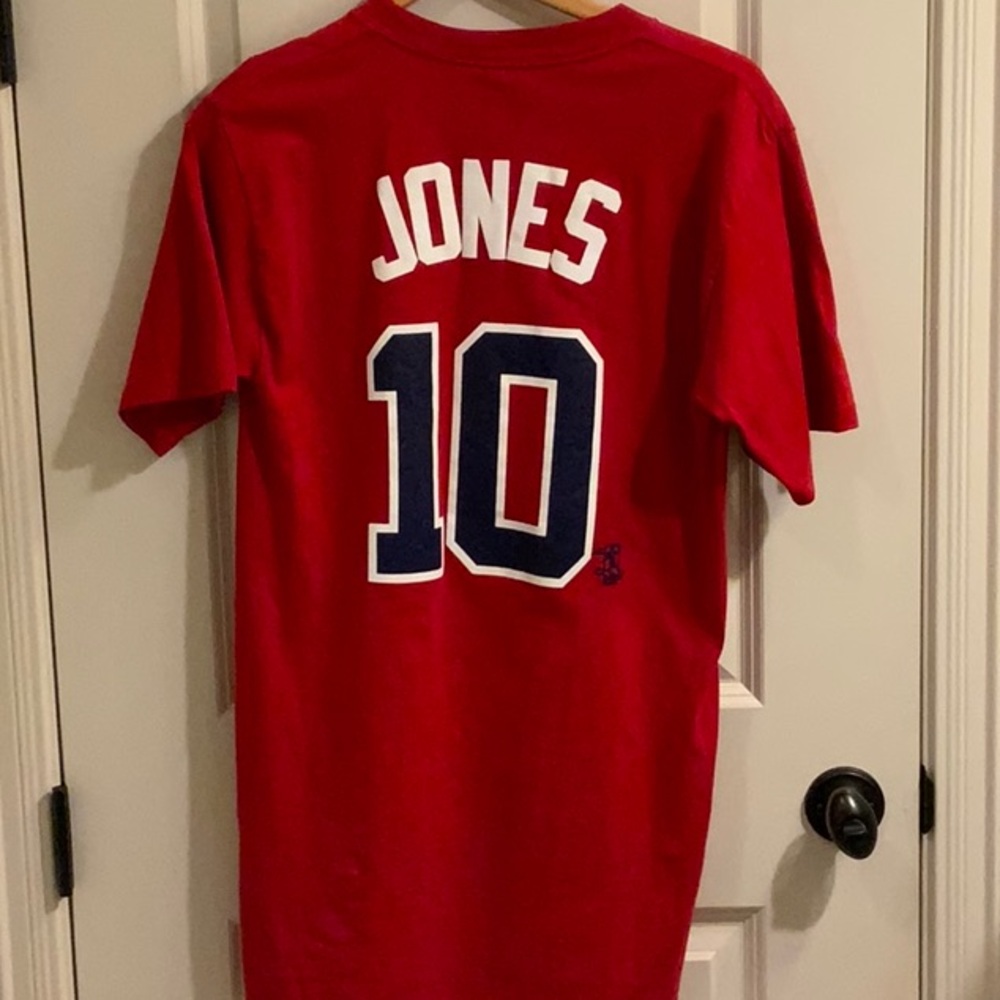 Atlanta Braves Vintage Red T-Shirt Chipper Jones - Picture 2 of 8